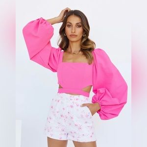 Strawberry Smiles Pink Crop Top